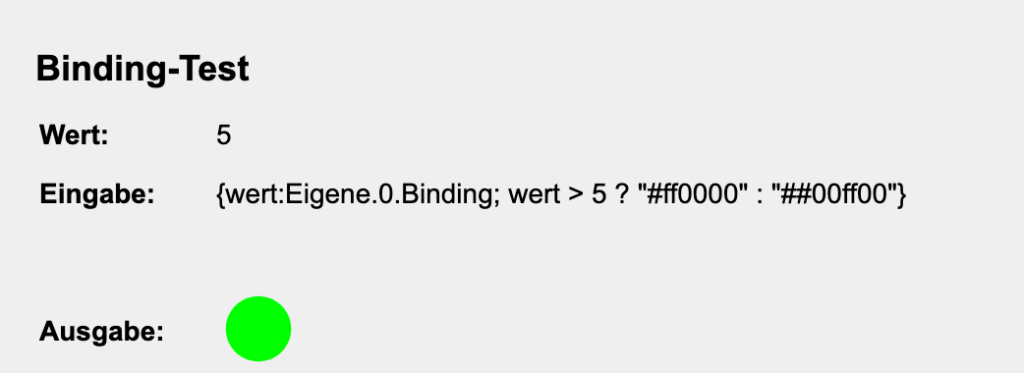 Mit einem sogenannten "Binding" kannst du in deiner Visualisierung dynamisch Farben ausgeben, Formatierungen anpassen, Berechnungen durchführen oder bedingungsabhängig verschiedene Werte verändern.