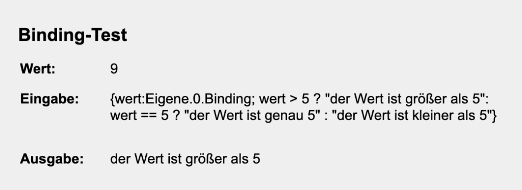 Mit einem sogenannten "Binding" kannst du in deiner Visualisierung dynamisch Farben ausgeben, Formatierungen anpassen, Berechnungen durchführen oder bedingungsabhängig verschiedene Werte verändern.