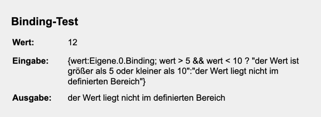 Mit einem sogenannten "Binding" kannst du in deiner Visualisierung dynamisch Farben ausgeben, Formatierungen anpassen, Berechnungen durchführen oder bedingungsabhängig verschiedene Werte verändern.