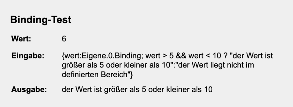 Mit einem sogenannten "Binding" kannst du in deiner Visualisierung dynamisch Farben ausgeben, Formatierungen anpassen, Berechnungen durchführen oder bedingungsabhängig verschiedene Werte verändern.