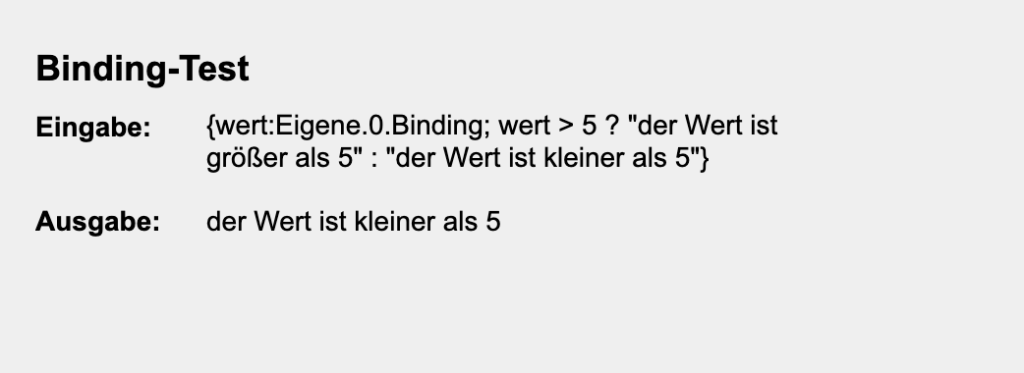 Mit einem sogenannten "Binding" kannst du in deiner Visualisierung dynamisch Farben ausgeben, Formatierungen anpassen, Berechnungen durchführen oder bedingungsabhängig verschiedene Werte verändern.