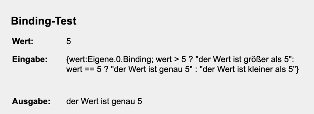 Mit einem sogenannten "Binding" kannst du in deiner Visualisierung dynamisch Farben ausgeben, Formatierungen anpassen, Berechnungen durchführen oder bedingungsabhängig verschiedene Werte verändern.