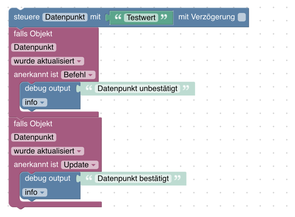 ioBroker: Datenpunkte steuern, aktualisieren, bestätigen und richtig triggern 10 Wo der Unterschied zwischen "steuere" und "aktualisiere" liegt, wie sich Trigger-Update und Trigger-Befehl unterscheiden und was das mit unbestätigten und bestätigten Datenpunkt-Werten zu tun hat, erkläre ich dir in diesem Artikel.