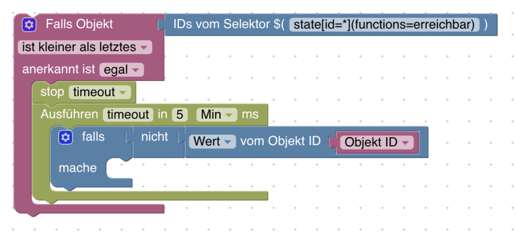 ioBroker: Status von Geräten mit Push oder E-Mail überwachen 7 Du kannst dich ganz bequem über Push oder E-Mail über den Status aller aktiven Geräte informieren lassen. Sobald eines nicht mehr erreichbar ist, erhälst du eine Mitteilung. Dafür ist lediglich ein einfaches Script notwendig.