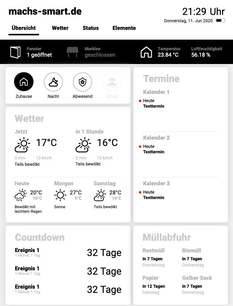 Nutze meine ioBroker-Visualisierung für dein Smart Home-Dashboard!